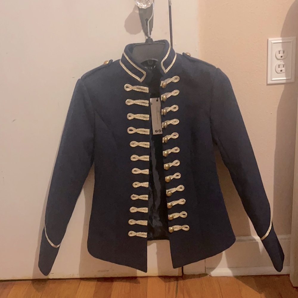 BooHoo Hannah Military Style Jacket Navy NWT US 4